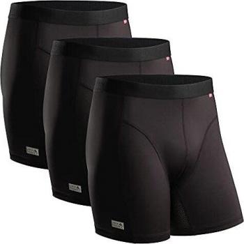 AirFlow Men's Breathable Sports Trunks Boxer Briefs 3 Pack (Black, X-Large)