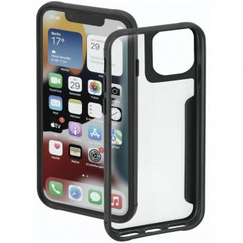 Hama Metallic Frame (iPhone 14 Plus), Smartphone Hülle, Schwarz, Transparent