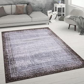 Tapis Modernité Vintage Poils Courts – Effet Usé, 80 x 150 cm, Couleur Marron – Paco Home