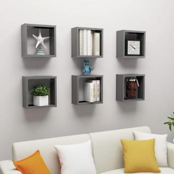 Estantes de Parede VidaXL Cubo Cinza (30x15x30)