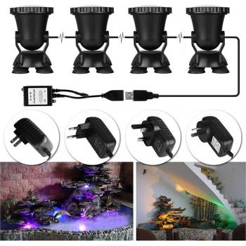 4pcs Waterproof RGB LED Underwater Lights with Remote Control