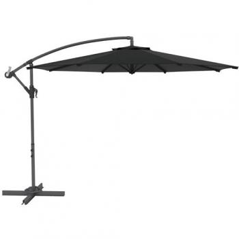 Parasol de terrasse déporté octogonal noir 3 m