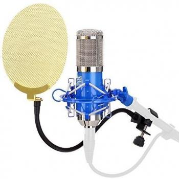Pronomic CM-100S Studio Großmembranmikrofon XLR-Kondensatormikrofon inkl. Popkiller Set