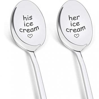 Celebrate Love with a Pair of Deluxe Coffee/Ice Cream Spoons