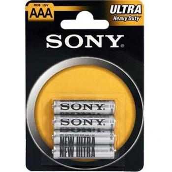 Sony Ultra Heavy Duty AAA R03 Long-Lasting Batteries Pack of 4