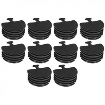 Bouchon tube poteau avec ailettes, 49 mm, plastique noir – 10 unités