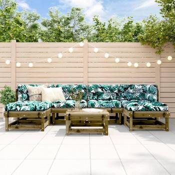Modularité Élégante : Salon de Jardin en Bois – 7 pcs pour 7 personnes