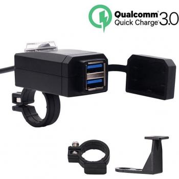 Universal Motorrad Ladegerät 12V Dual USB Schnellladegerät wasserdicht