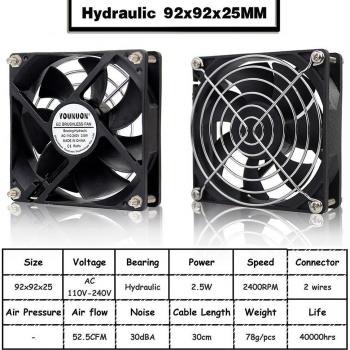 1PCS EC Brushless Cooling Fan 6025/8025/9225/12025/12032 AC