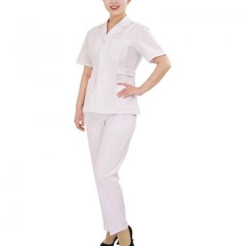 Set Casual de Uniforme Médico con Botón Abajo y Bolsillos