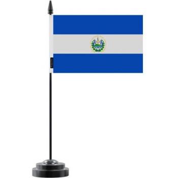 Salvador Table Banner 14×21 cm, Polyester, Plastic Mount, Two‑Way Ink