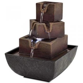 VidaXL Indoor Waterfall Fountain with Built‑In LEDs – Polyresin