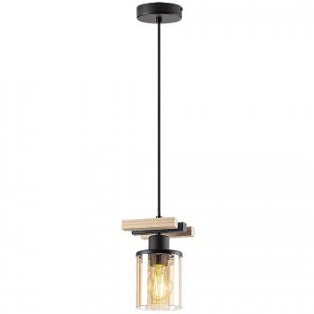 Plafonnier suspendu Rabalux Niylah métal/bois/verre 1 x E27 dimmable 25W