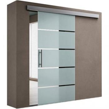 Porte Coulissante 77,5x215cm avec Poignée en Barre