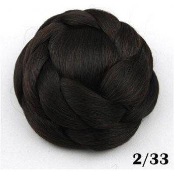 High-Temperature Fiber Black Clip-In Big Size Synthetic Hair Buns for Women