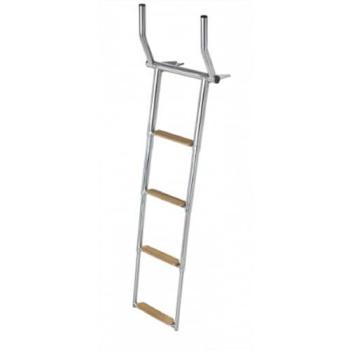 Silver/Brown Teak Telescopic Steps – One Size