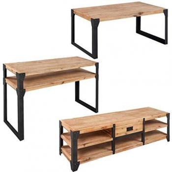 VidaXL 3-teiliges Wohnzimmermöbel-Set aus massivem Akazienholz