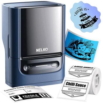 Nelko PM220 Wärmeetikettenprinter (Blau, 203 ppi)