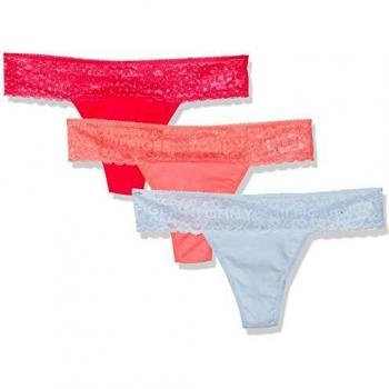 Tommy Hilfiger Tangas Pack de 3 con Encaje, Rosa