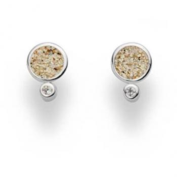 DUR Ohrring‑Set „Polarstern“: Sterling‑Silber, Zirkonia, Strandsand O5052