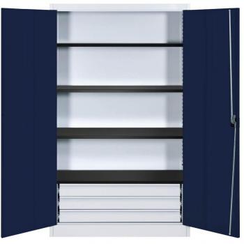 Mauser Flügeltürenschrank BFZ5-12 lgrau/blau