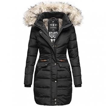 Navahoos Damen‑Steppmantel: Warm & modisch mit Fellimitat „Paula“
