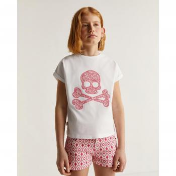 Camiseta de manga corta para niñas de la colección Skull Zigzag de Scalpers