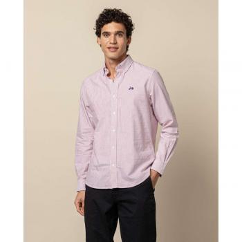 Camisa Scotta 1985 de Rayas Burdeos, Estilo Casual y Formal