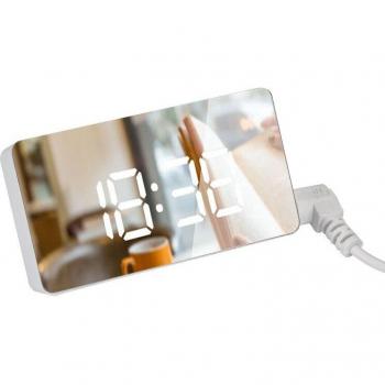 LED Alarm Clock with Mirror Surface