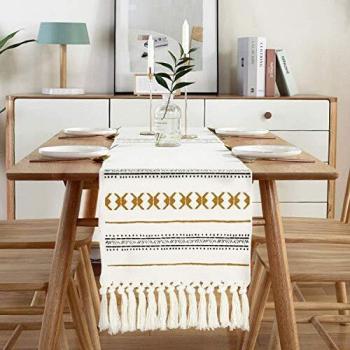 Tasselled Cotton Table Skirt – 22”x14”, Sxuan Collection