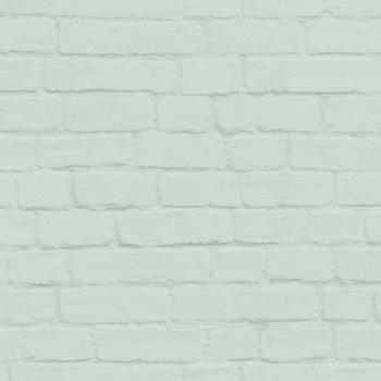 Papel decorativo ladrillo verde menta