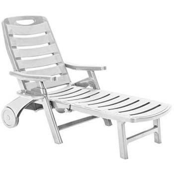 Tumbona de plástico blanca para piscina y playa Premiere Grand Soleil