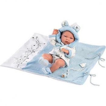 Llorens Reborn Vinile Nico 40 cm Con Fasciatoio Azzurro