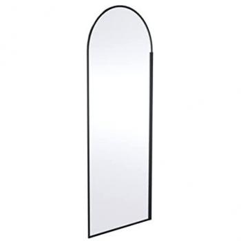 Hudson Reed Arched Wetroom Screen with Frame | Matt Black | Glass/Metal | 800mm