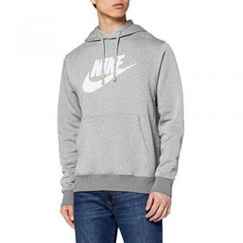 Sweat à capuche Nike Sportswear Club en gris chiné et argent mat pour hommes de taille M