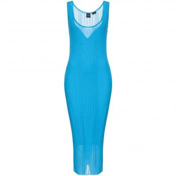 Dune Abito Slim Fit Blu in Crêpe Trasparente