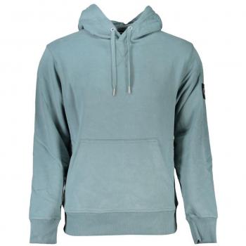 Calvin Klein Men's Green Hoodie with Central Pocket