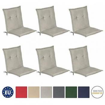 Beautissu Loft NL Comfort Set 6 Cuscini per Sedie – 100x50x6 cm, Grigio Chiaro