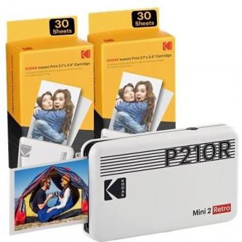 Kodak Mini 2 Retro Tragbarer Fotodrucker, kompatibel mit iOS & Android, Weiß