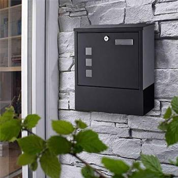 BONADE Postfach für die Wand – Schwarze Schutzklappe & Schloss