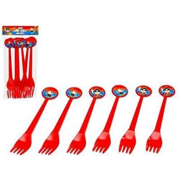 Blister de 6 Tenedores de Piratas de plástico 17 cm