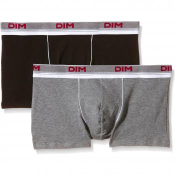 Bóxer DIM Original Spirit x2, Hombre, Noir / Gris Chiné Foncé, 4 G/52/L (pack de 2)