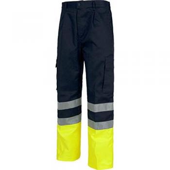 Pantalón Worteam C4014 Reflect.Azul, 54 XL, Con Cintura Elástica y Refuerzos