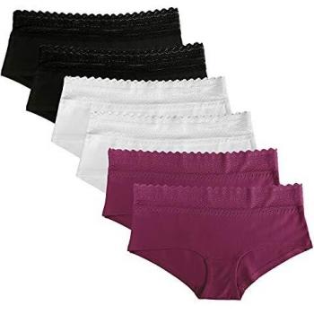 Fabio Farini Damen Panty Set 6er Pack mit Spitze und niedriger Leibhöhe