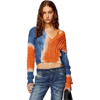 Bold Color Block Diesel V‑Neck Knitwear – Women's M