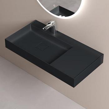 Vasque Suspendue Doporro Gris Noir Mat 90x46x12cm