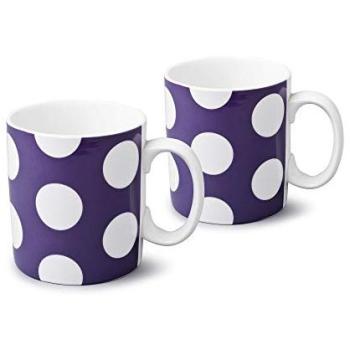 Porcelain Spotty Purple 1-Pint Mug Set of Two
