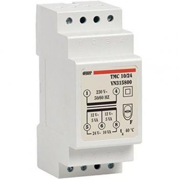 Vemer VN315800 Transformatore TMC 10/24 da Barra Din per Servizio Continuo 230V/12-24V, grigio chiaro
