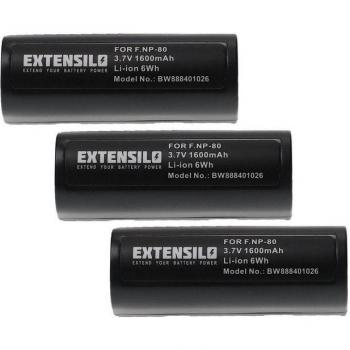 Extensilo UltraCharge 1600 mAh für Fujifilm FinePix MX‑2900Z, MX‑1700Z, MX‑1700 und MX‑4900