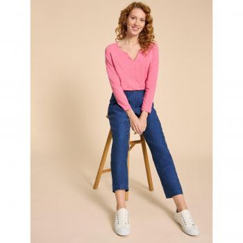 Pantalon Rowena 100% Lin Bleu